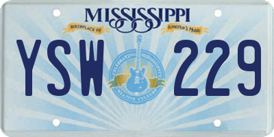 MS license plate YSW229