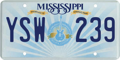 MS license plate YSW239