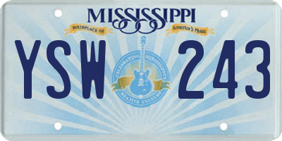 MS license plate YSW243