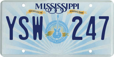 MS license plate YSW247