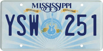MS license plate YSW251