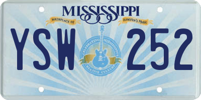 MS license plate YSW252