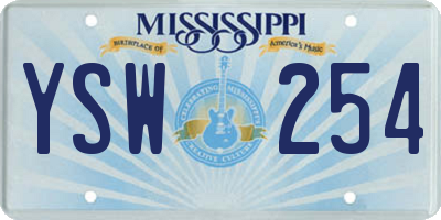MS license plate YSW254