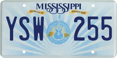 MS license plate YSW255