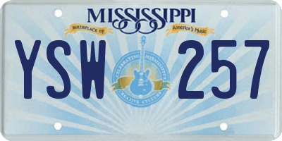 MS license plate YSW257