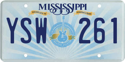 MS license plate YSW261