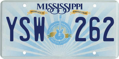 MS license plate YSW262
