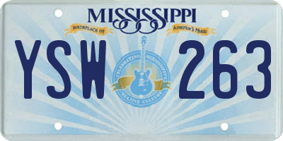 MS license plate YSW263