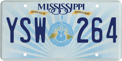 MS license plate YSW264