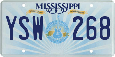 MS license plate YSW268