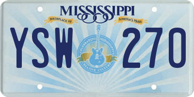 MS license plate YSW270