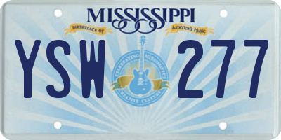MS license plate YSW277