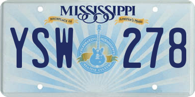MS license plate YSW278