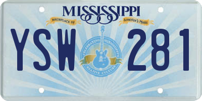 MS license plate YSW281
