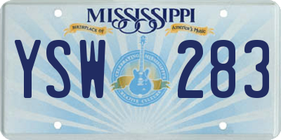MS license plate YSW283