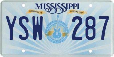 MS license plate YSW287