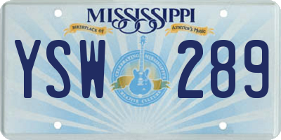 MS license plate YSW289