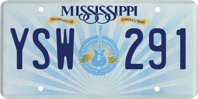 MS license plate YSW291