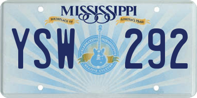 MS license plate YSW292