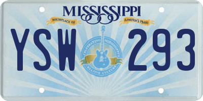 MS license plate YSW293