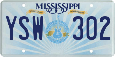 MS license plate YSW302