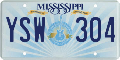 MS license plate YSW304