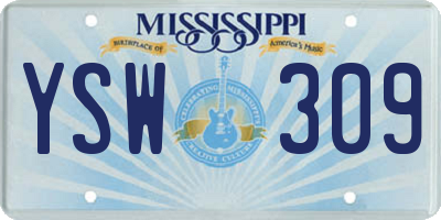 MS license plate YSW309
