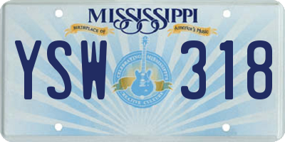 MS license plate YSW318