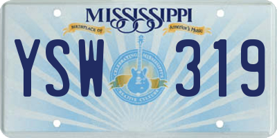 MS license plate YSW319