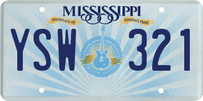 MS license plate YSW321