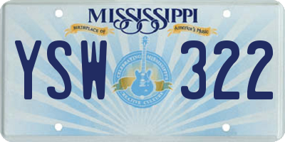 MS license plate YSW322