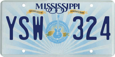 MS license plate YSW324