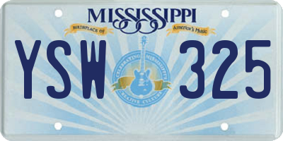 MS license plate YSW325