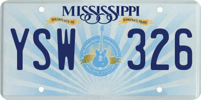 MS license plate YSW326