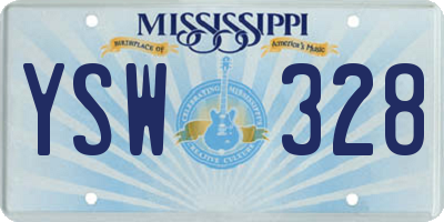MS license plate YSW328