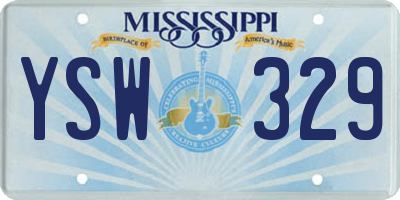 MS license plate YSW329