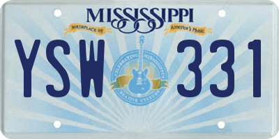 MS license plate YSW331