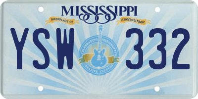 MS license plate YSW332