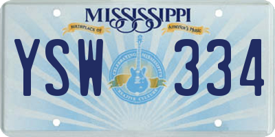 MS license plate YSW334