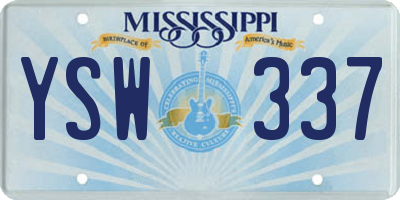 MS license plate YSW337