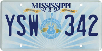 MS license plate YSW342