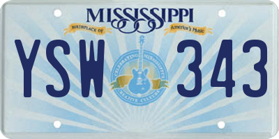 MS license plate YSW343
