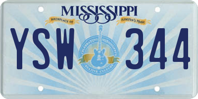 MS license plate YSW344