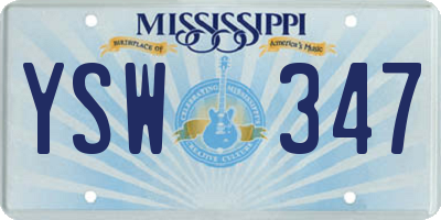 MS license plate YSW347