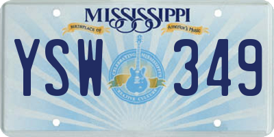 MS license plate YSW349
