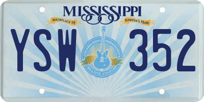 MS license plate YSW352