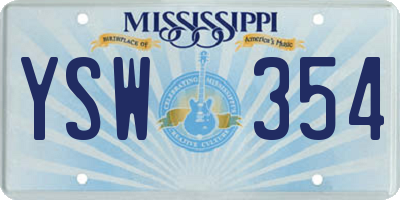 MS license plate YSW354