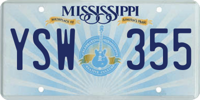 MS license plate YSW355