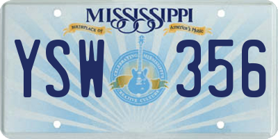 MS license plate YSW356