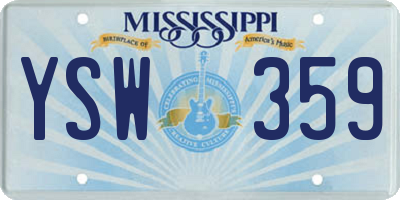 MS license plate YSW359